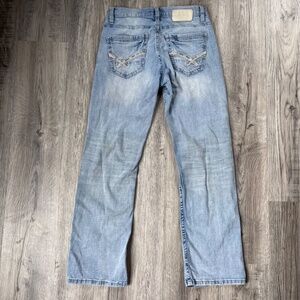 BKE Jake Jeans Mens 30x30 Blue Straight Mid Rise Stretch Light Wash Denim